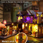 Ourmiao Diy Miniature House Kit Magic Treasure House, Mini Doll House Building Kit With Led Lights Furniture, Miniature Dollhous