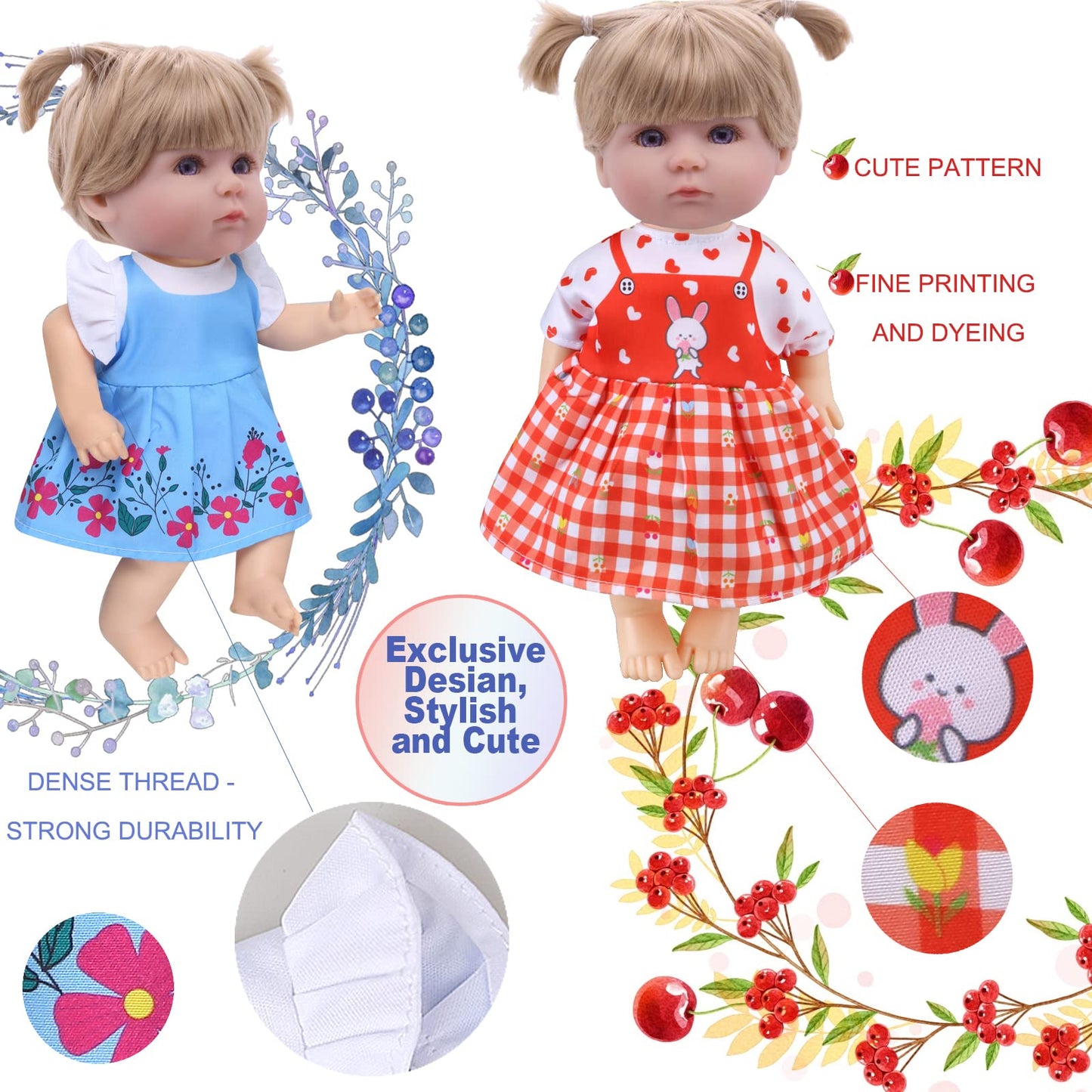 Alive Doll Clothes And Accessories - Baby Doll Dresses Fit For 12 13 14 14.5 Inch Girl Dolls, 6 Sets Doll Outfits Include Doll Dresses, Jumpsuit, Swimsuit Dolls Outfits For Girls Gifts