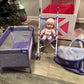 ANIVIA Baby Doll Stroller Set - 5PC Accessories, Includes Stroller, Crib, Play Mat, Feeding Toy, Diaper Bag, Purple, 11" Doll Included