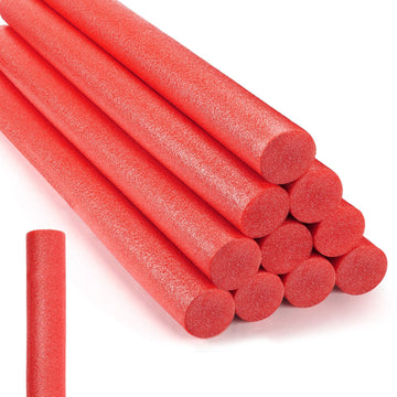 Kathfly 12 Pcs Floating Pool Noodles Foam Tube 1.5 X 35 Inches Floating Foam Tube Round Solid Noodle For Adults Swimming Craft Project(Red)
