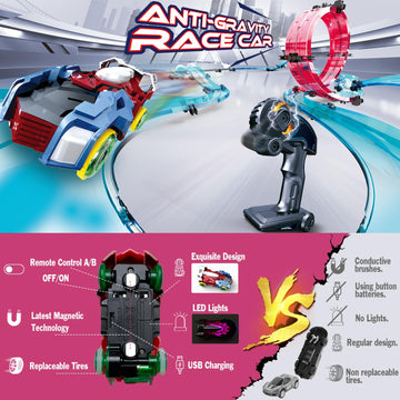 Slot Car Race Track Sets Electric Remote Control Car Track Racing Game Rechargable Magnetic Cars Racing With Hand Controllers Ci