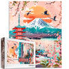 Japan Mount Fuji Cherry Blossom Jigsaw Puzzle 1000 Pieces mature-themed  Sunset Wild Goose Lake Jigsaw Art 20 x 27 inches  Colorful DIY Jigsaw Puzzles for Home Decor  Gift Choice for Family Game Night