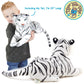 TigerHart 17 Inch White Tiger Stuffed Animal Plush - Multicolor Foam Skull