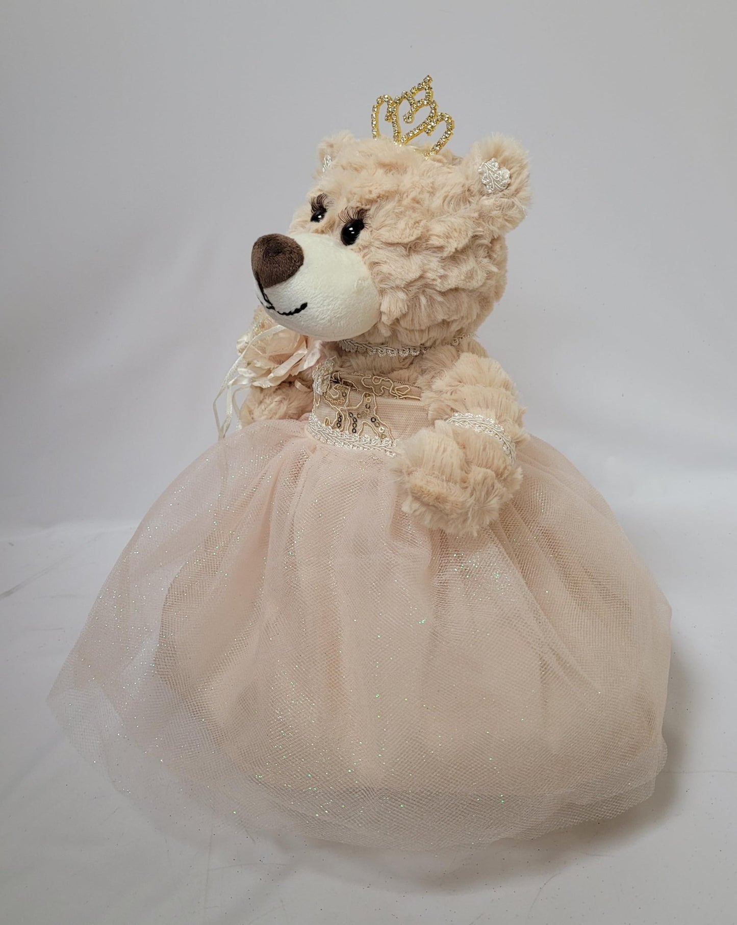 Kinnex Collections Since 1997 12'' Quince Anos Last Doll Teddy Bear With Dress (Centerpiece) ~ Arc09832-34 (Champane)