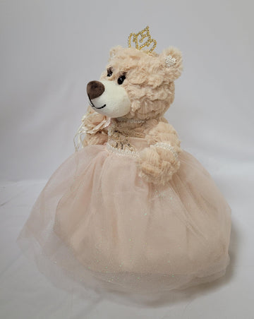 Kinnex Collections Since 1997 12'' Quince Anos Last Doll Teddy Bear With Dress (Centerpiece) ~ Arc09832-34 (Champane)