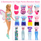 Miunana 11.5 Inch Girl Doll Wardrobe Set 114 Pcs Clothes And Accessories Wedding Dress Fashion Sequin Dresses Swimsuit With Butt