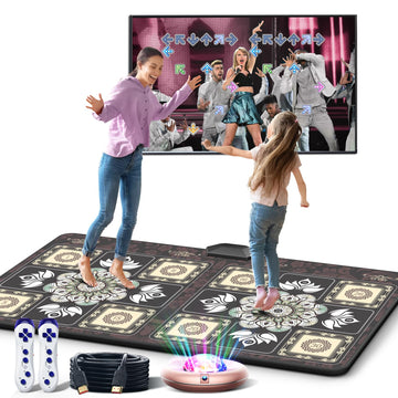 Haphom Tik-Tok Dance Mat Game For Tv, Christmas Colors Wireless Plug And Play Wrinkle-Free & Non-Slip Electronic Dance Mats, Exercise Dance Pad With Camera For Kids And Adults, Boys & Girls Gifts Toy
