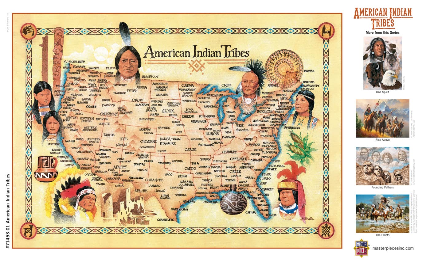 Masterpieces 550 Piece Jigsaw Puzzle For Adults, Family, Or Youth - American Indian Tribes - 18'X24'