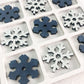 Winter Themed Tic Tac Toe Board Game, 5X5 Inches Unfinished Wood Diy Painting Craft Kit For Kids With Wooden Christmas Snowflake