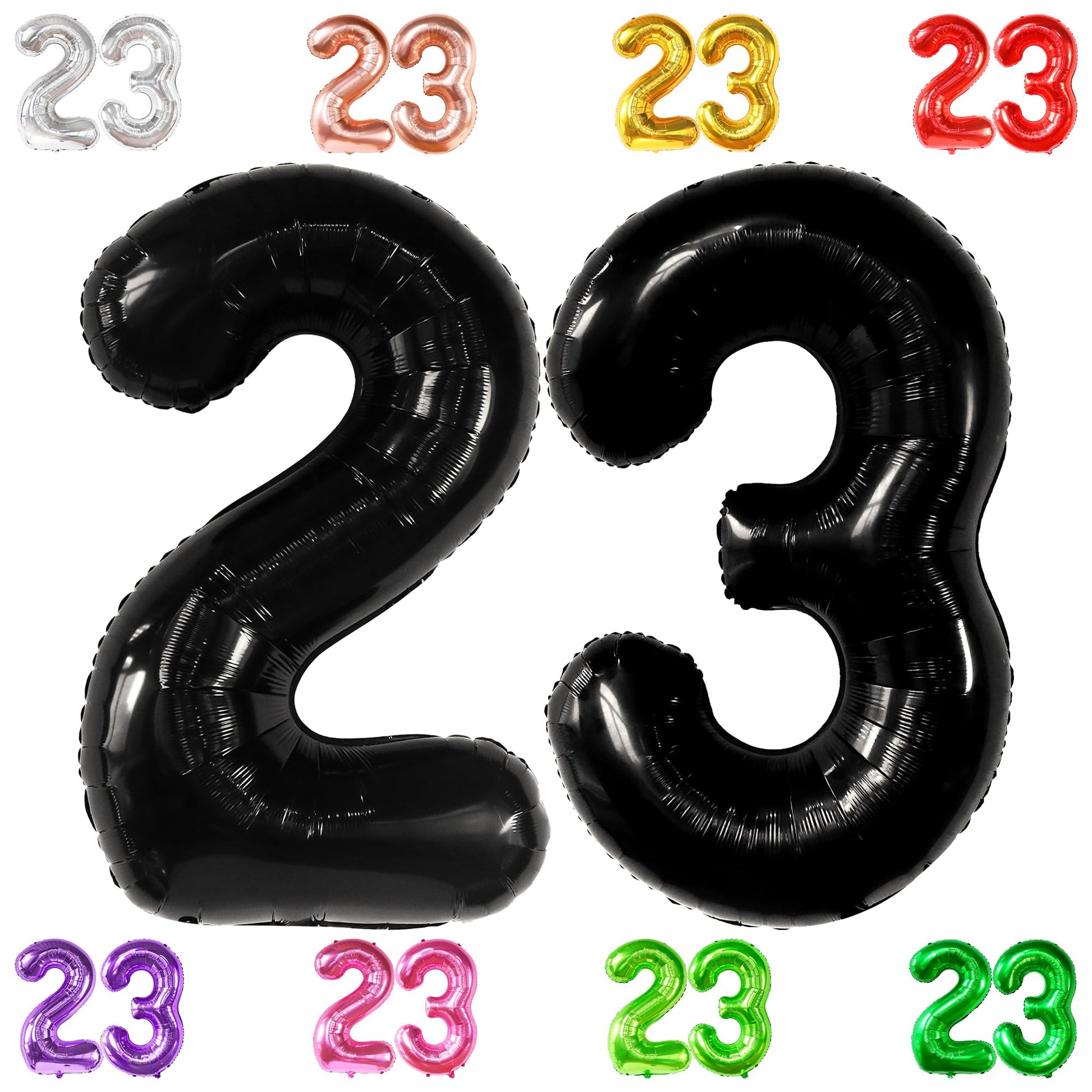 Katchon Black 40 Inch 23 Balloon - Birthday & Anniversary Decorations For Women & Men - Reusable, Self Sealing, Foil, Number Balloon