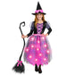 Spooktacular Creations Witch Costume Kids  Light Up Halloween Costumes Witch Dress with Hat and Broom for Girls  Sweet Wizard Set for Toddler Scary Halloween Themed Parties  Pink  M