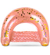 POZA Inflatable Pool Float Chair - Sparkle Confetti Lounge Inflatable Pool Floats  2 Built in Cup Holders & Handles  mature-themed Inflatable Pool Lounger Floating Chair for Beach  Lake & Pool - 48x38 Inch