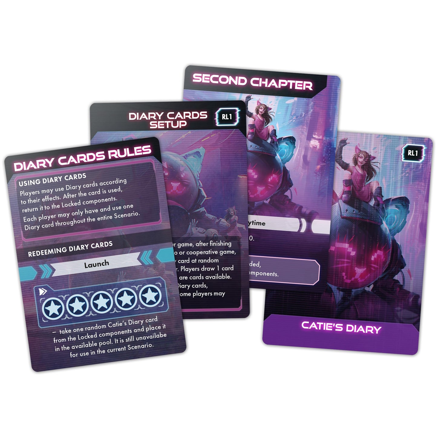 Awaken Realms Tamashii: Chronicles Of Ascend Catie'S Diary Miniatures - Immerse Yourself In Catie'S Whimsical World! Sci-Fi Strategy Game, Ages 14+, 1-4 Players, 45-90 Min Playtime, Made