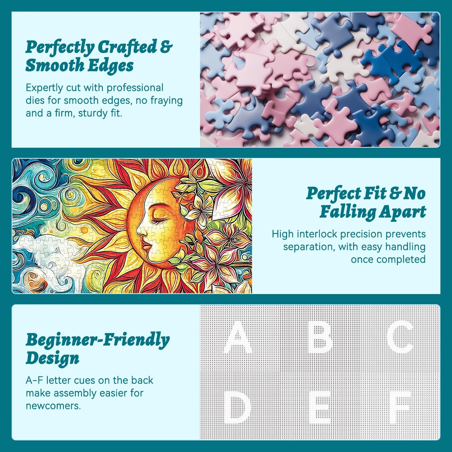 HQXXJW 300 Piece Puzzles for mature-themeds  300 Piece Puzzles for mature-themeds Large Piece  Fantasy Sun Moon Jigsaw Puzzle  Funny Gift for mature-themed Kids  Challenging Puzzle Perfect for Game Nights  20.5 X 15 in