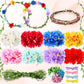 Zeyune 20 Sets Flower Crowns Making Kit, Make Your Own Flower Crown Wreath Garland Headbands Craft Kit Handmade DIY Fairy Floral
