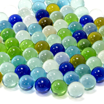 Sukh Glass Marbles - 80Pcs Bulk Cat Eye Stone Mix 6 Colors Medium Sized Beads Decorative Gift Retro Game With 16Mm For Bounce,Ma