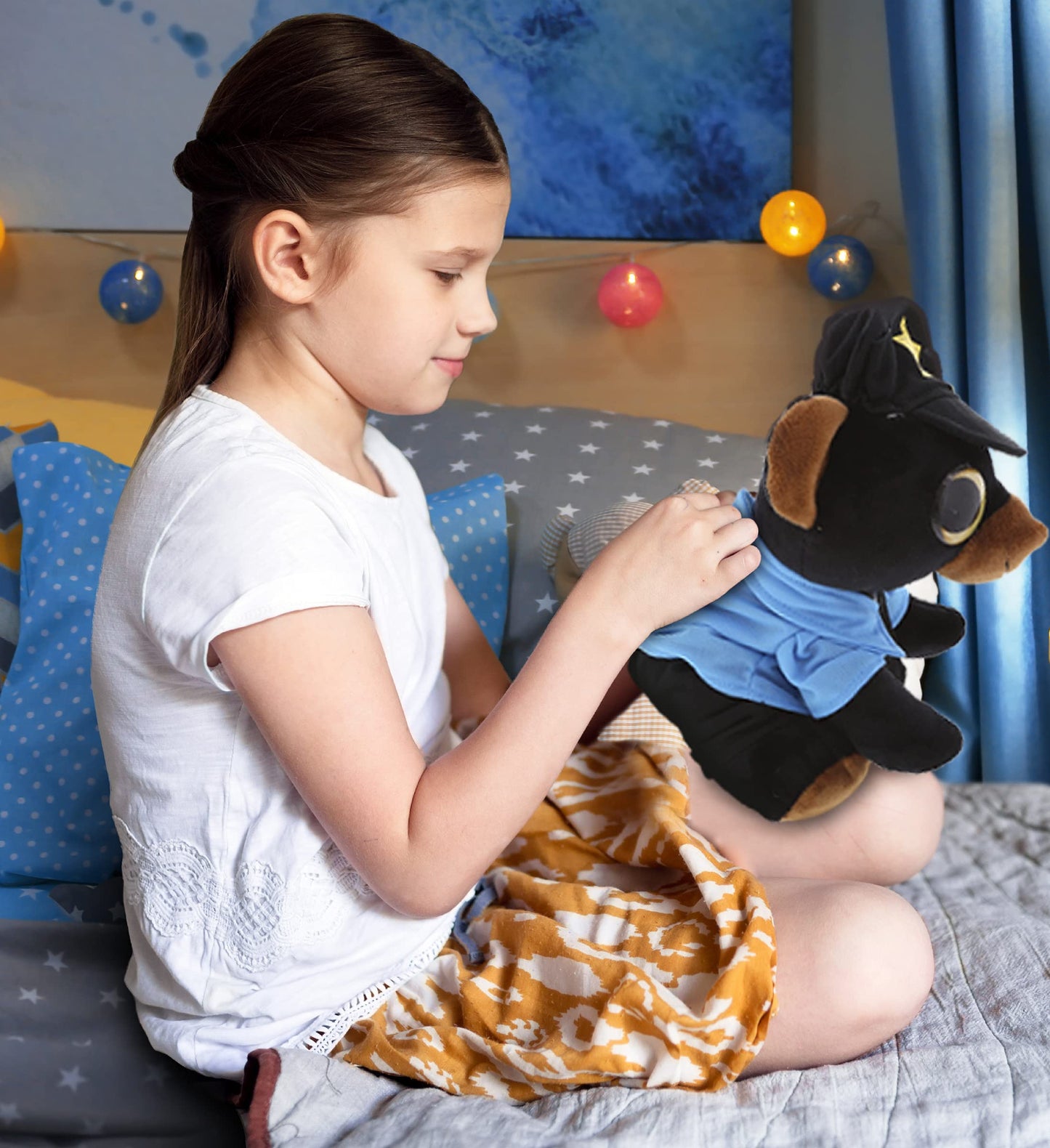 DolliBu Police Officer Dress Up Set for Teddy Bear Plush Toy - Police Outfit for Stuffed Animals  Cute Set of Police Hat  Shirt  & Pants for Teddy Bear Costume  Stuffed Animal Clothes - Large