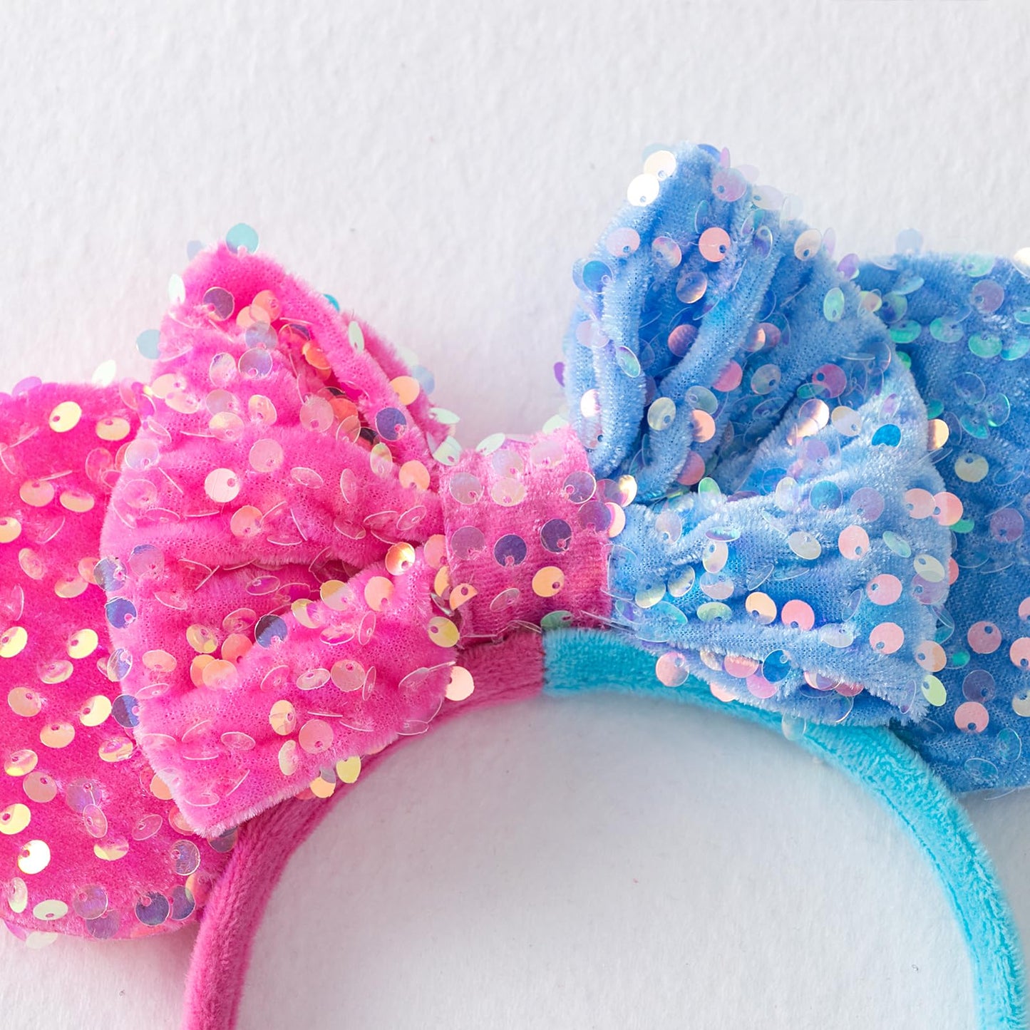 KARETT Mouse Ears Bow Headbands, Sparkle Minnie Ears Headband Glitter Hair Band for Party Princess Decoration Cosplay Costume