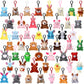 50 Pcs Mini Plush Animal Keychains for Kids, Cute Forest Stuffed Toys Bulk