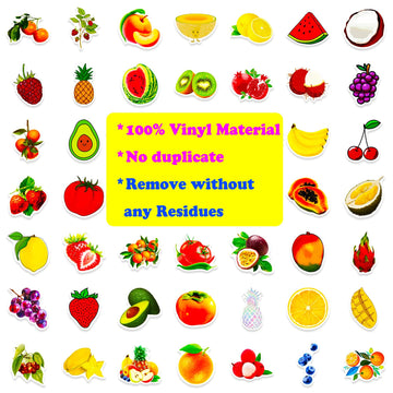 Fruit Stickers, 100 Pcs Cute Fruits Stickers For Kids, Colorful Vsco Waterproof Stickers For Water Bottle Scooter Luggage Laptop