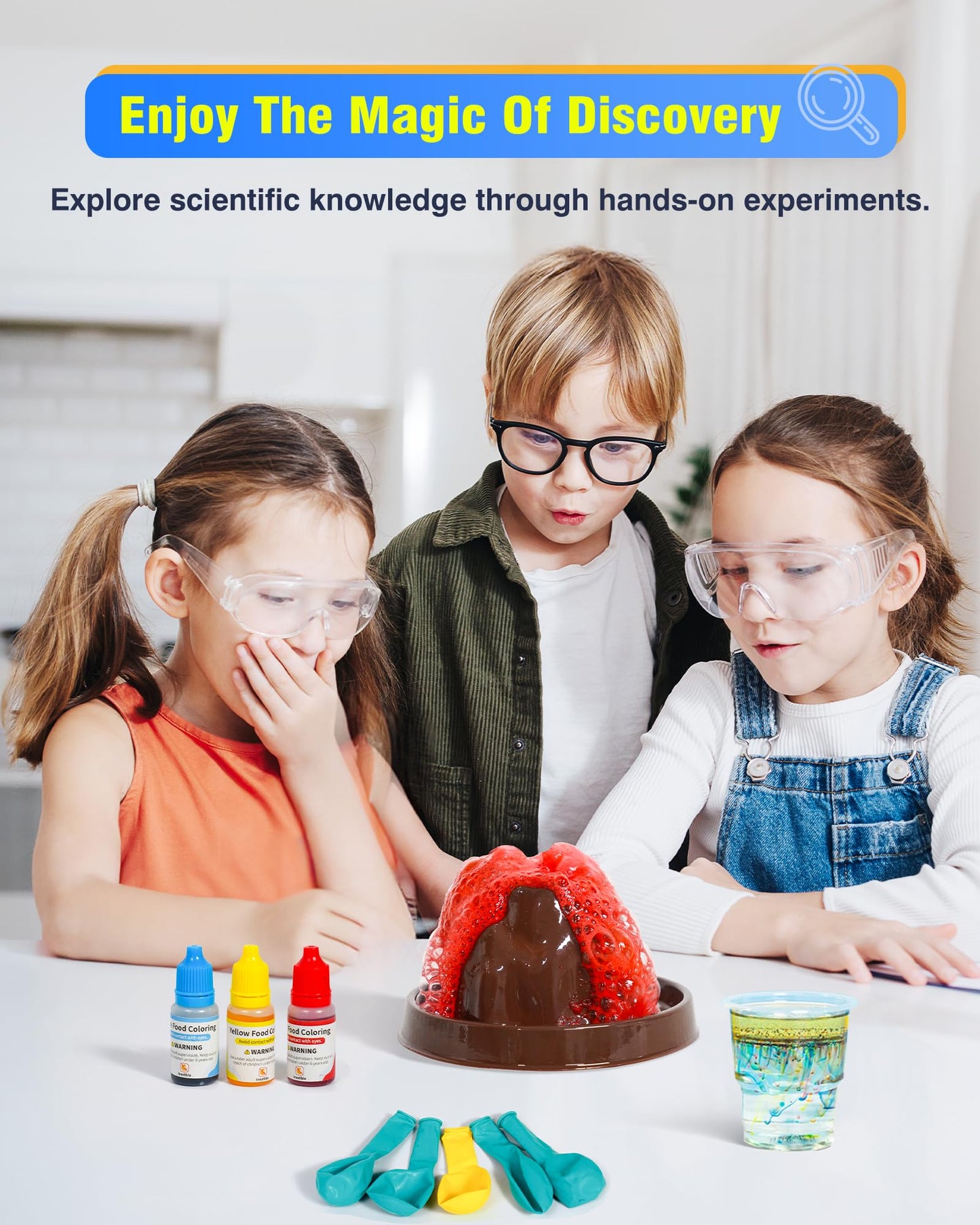80+ Science Experiment Kit For Kids Ages 5-6-7-8, Birthday Gift Ideas For 4+ Year Old Kid, Stem Learning & Educational Toys, Fir