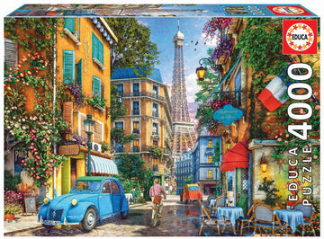 Educa - The Old Streets Of Paris - 4000 Piece Jigsaw Puzzle - Puzzle Glue Included - Completed Image Measures 53.5' X 37.75' - Ages 14+ (19284)