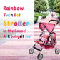 Toy Doll Stroller - Pretend Play Doll Stroller For Dolls - Toy Stroller With Storage Basket For Doll Accessories Set - Polka Dot