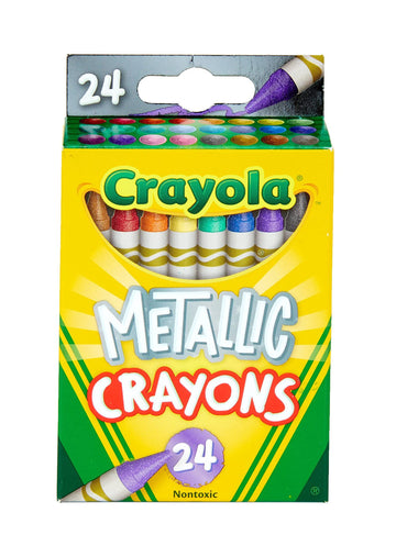 Crayola Metallic Crayons, Kids Art Supplies, 24 Count, Coloring Supplies, Gift for Kids, Ages 3, 4, 5, 6