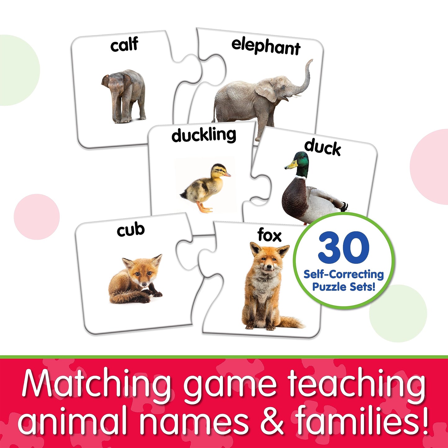 The Learning Journey Match It! Animal Families Puzzle - Educational Cardboard Game for Kids, Medium Size, Model 117408