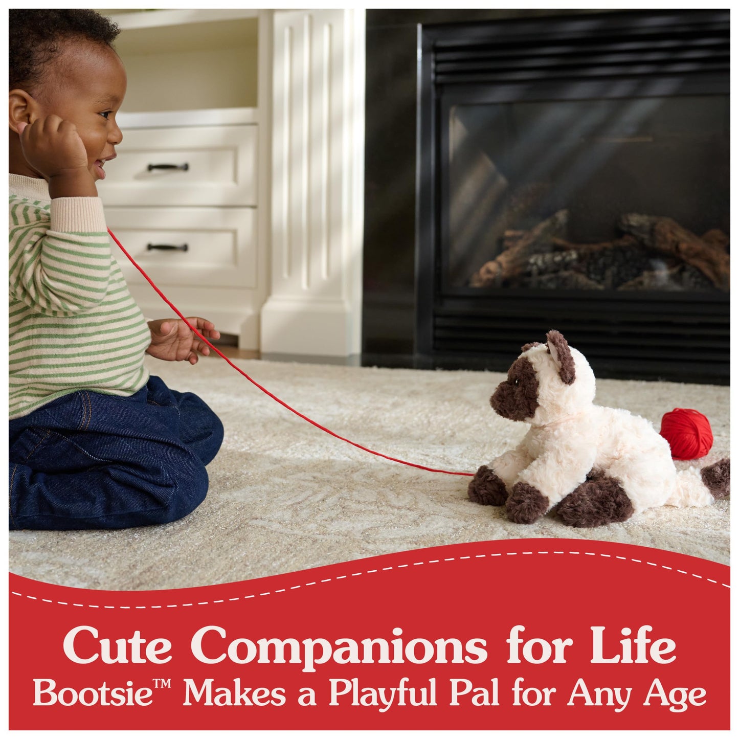 Gund Bootsie Siamese Kitten Plush Toy, Premium Cat Stuffed Animal For Ages 1 And Up, Cream/Brown, 9