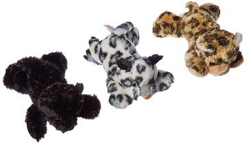 Aurora Bundle Of 3 Stuffed Beanbag Animals:Snow Leopard, Streak Cheetah And Onyx Black Panther 8' Mini Flopsie Plush Beanbag