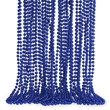 Artlunar 24 PCS Mardi Gras Beads, Blue Christmas Bead Stuff Party Favors, 33'' Mardi Gras Beads Necklaces, Festival Parade Throw