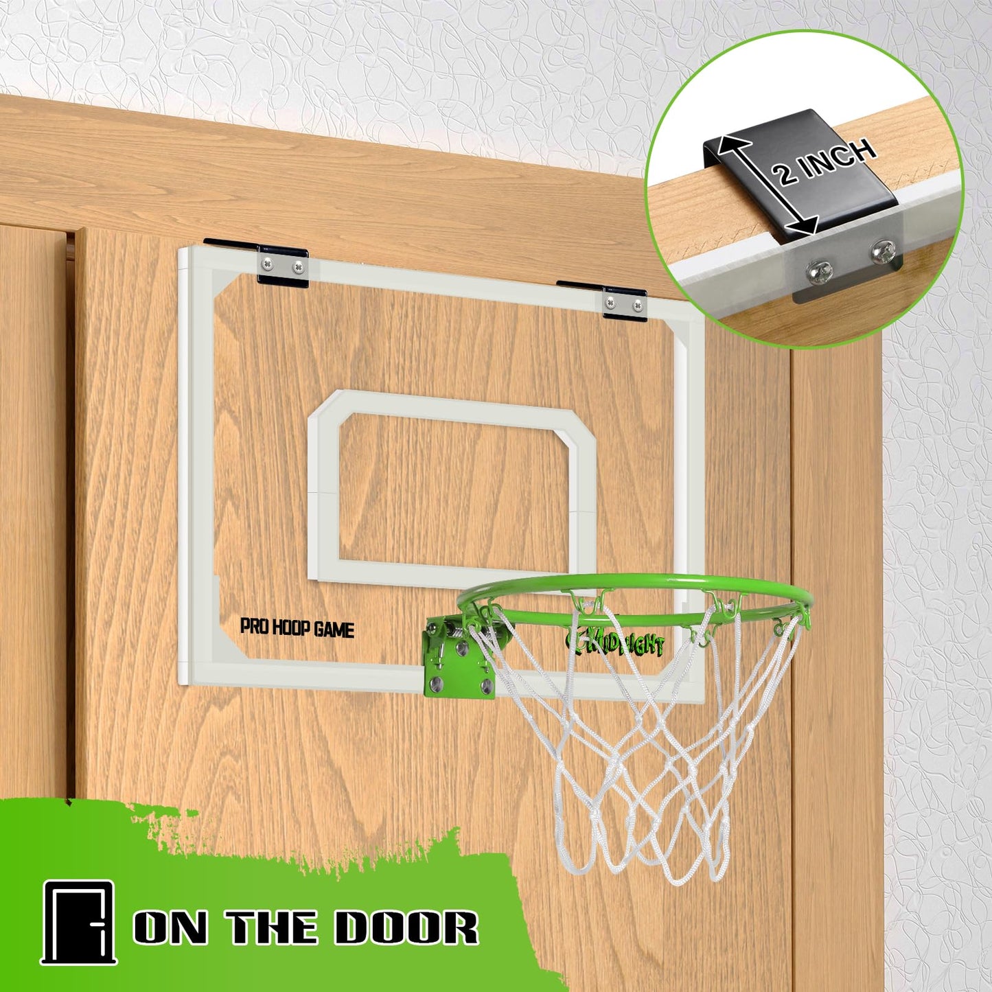 AOKESI Mini Portable Basketball Hoop Indoor Glow in The Dark  Over The Door Basketball Net Goal for Room Outdoor Play Game Toys Gift for mature-themed Kids Boys 5 6 7 8 9