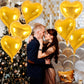 12 Pcs Heart Balloons,18 Inch Gold Heart Shape Foil Balloons Love Balloons Valentine Balloons For Birthday Party Wedding Engagem