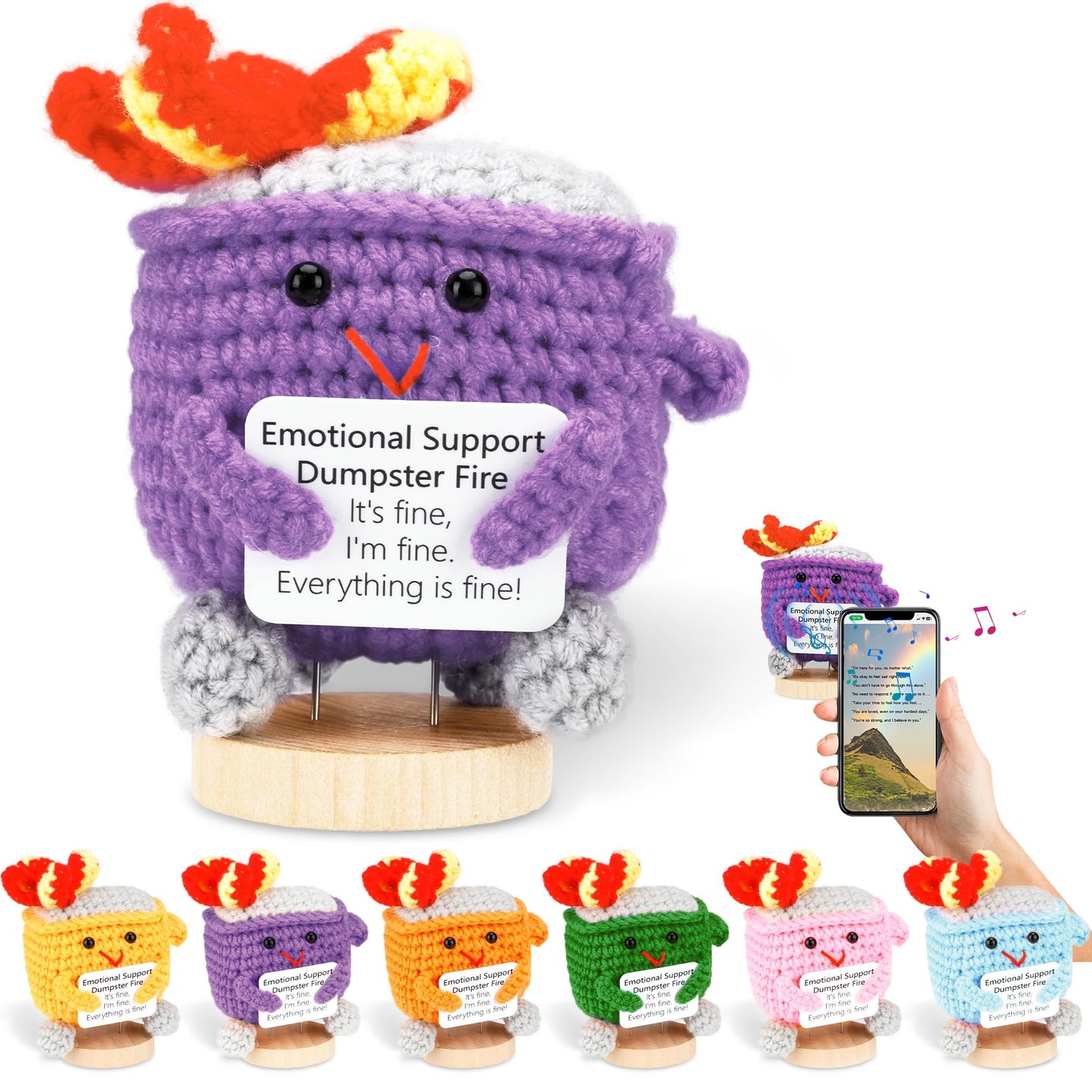 Emotional Support Dumpster Fire, Dumpster Fire With Nfc Card Play Encouraging Music And Text, Handmade Dumpster Fire Desk Access