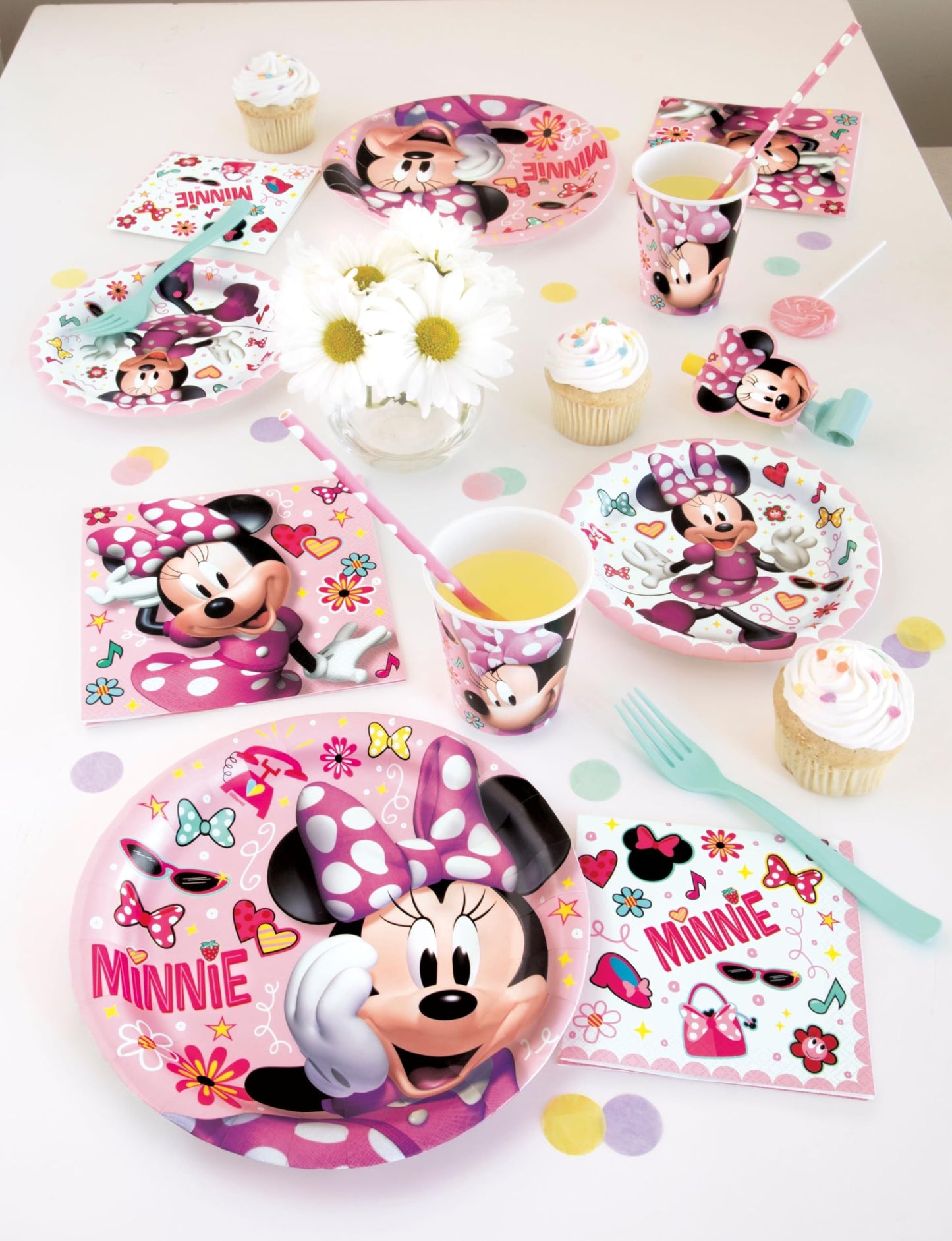 Unique Disney Iconic Minnie Mouse Rectangular Plastic Party Table Cover, 54 x 84, 1Ct, Multicolor (79233)