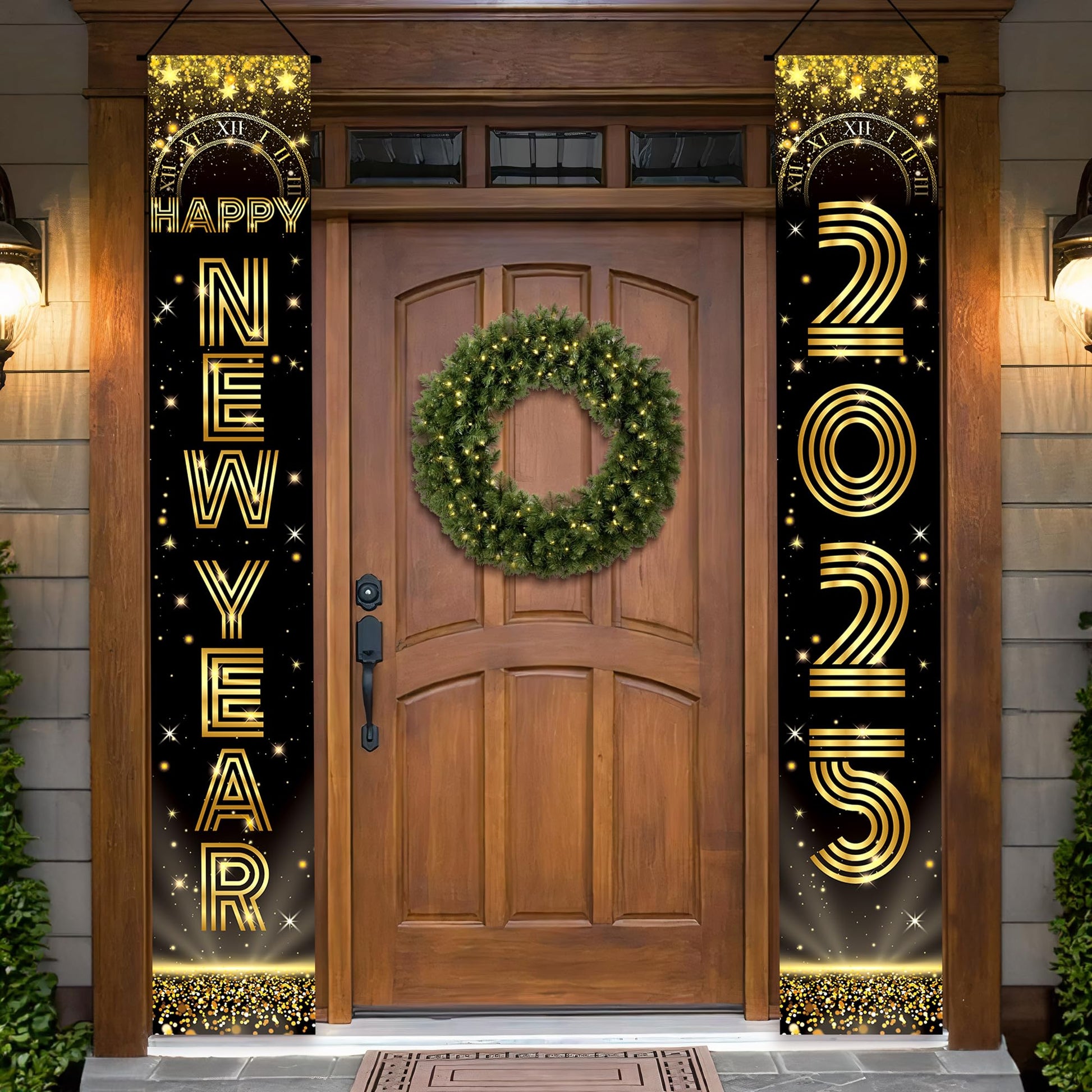 KatchOn, Happy New Years Door Banner 2025 - Large 72x12 Inch | Happy New Year 2025 Banner, New Years Decorations 2025 | Happy Ne