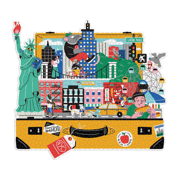 Galison The City That Never Sleeps 750 Piece Shaped Puzzle - New York City Themed Shaped Jigsaw Puzzle For Adults, Thick And Stu