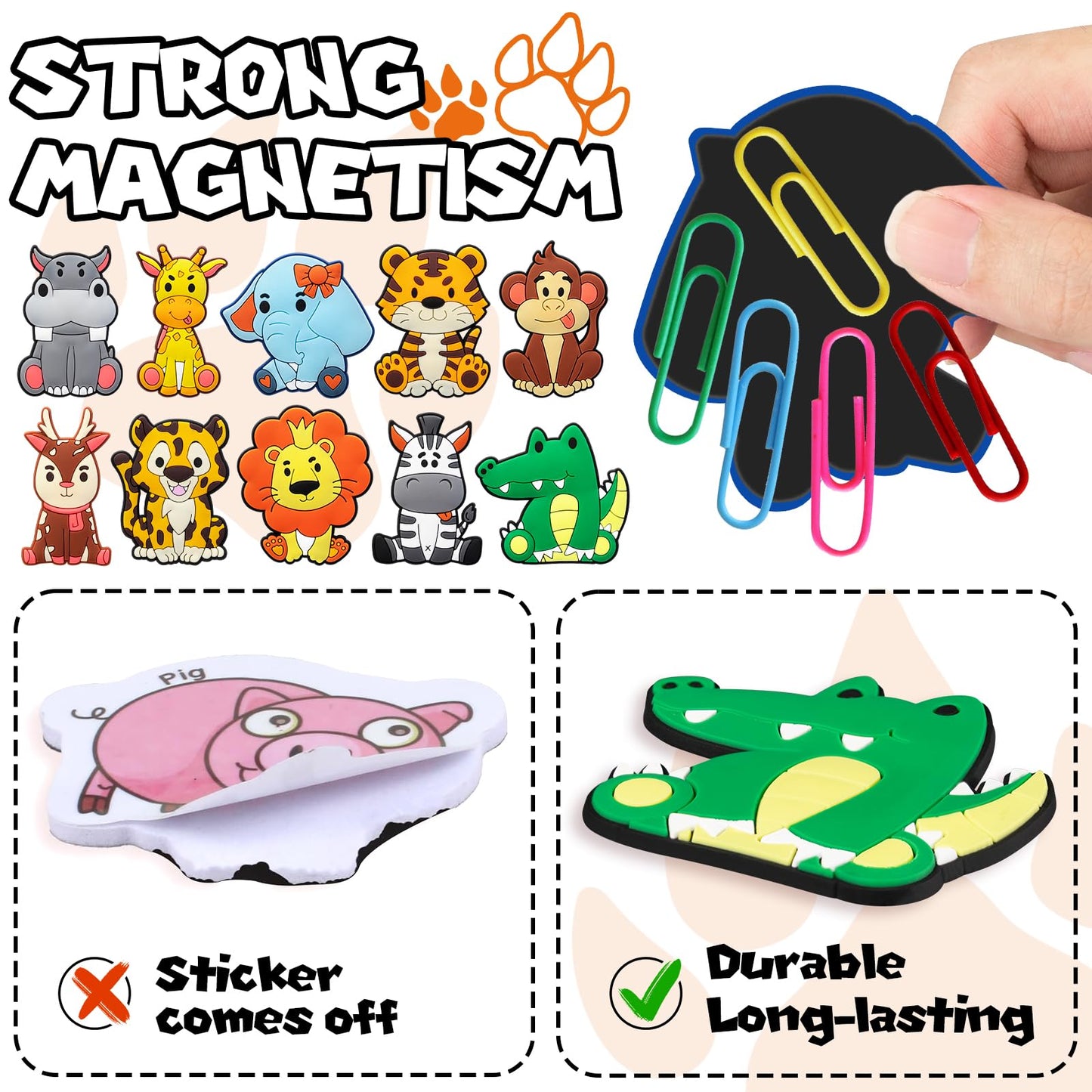 Animal Fridge Magnets For Toddlers,Refrigerator Magnets For Kids Full Back Magnetic Kids Educational Toys Baby Magnets Gift For