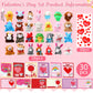 Motionchic 88 Pcs Valentine'S Day Gifts Bulk Mini Plush Stuffed Animals Valentine Cards Valentines Pe Treat Bags For Valentine E