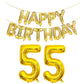 SHUNTAI 55th Birthday Decorations - Gold Jumbo 55 Foil Mylar Balloons, 16"/40" Size, Happy Birthday Banner for 55 Years Old Theme Party