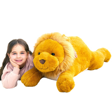 Ikasa Large Lion Stuffed Animal Plush Toy,30' Giant Lions Cute Jumbo Soft Toys,Huge Big Size Plushy Fluffy Fat Oversized Plushie,Gifts For Kids Girls