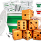 SWOOC Games - Yardzee, Farkle & 20+ Games - Light-Weight Yard Dice Game Set (All Weather) with Collapsible Bucket, 5 Big Laminat