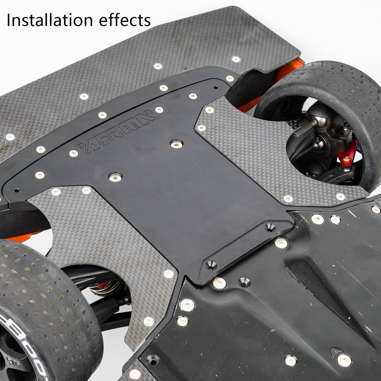 1.5MM Carbon Fiber Air Dam Diffuser for Arrma 6S 1/7 Infraction/Limitless/Felony,Wheel Covers Lightweight Left&Right Carbon Fibe
