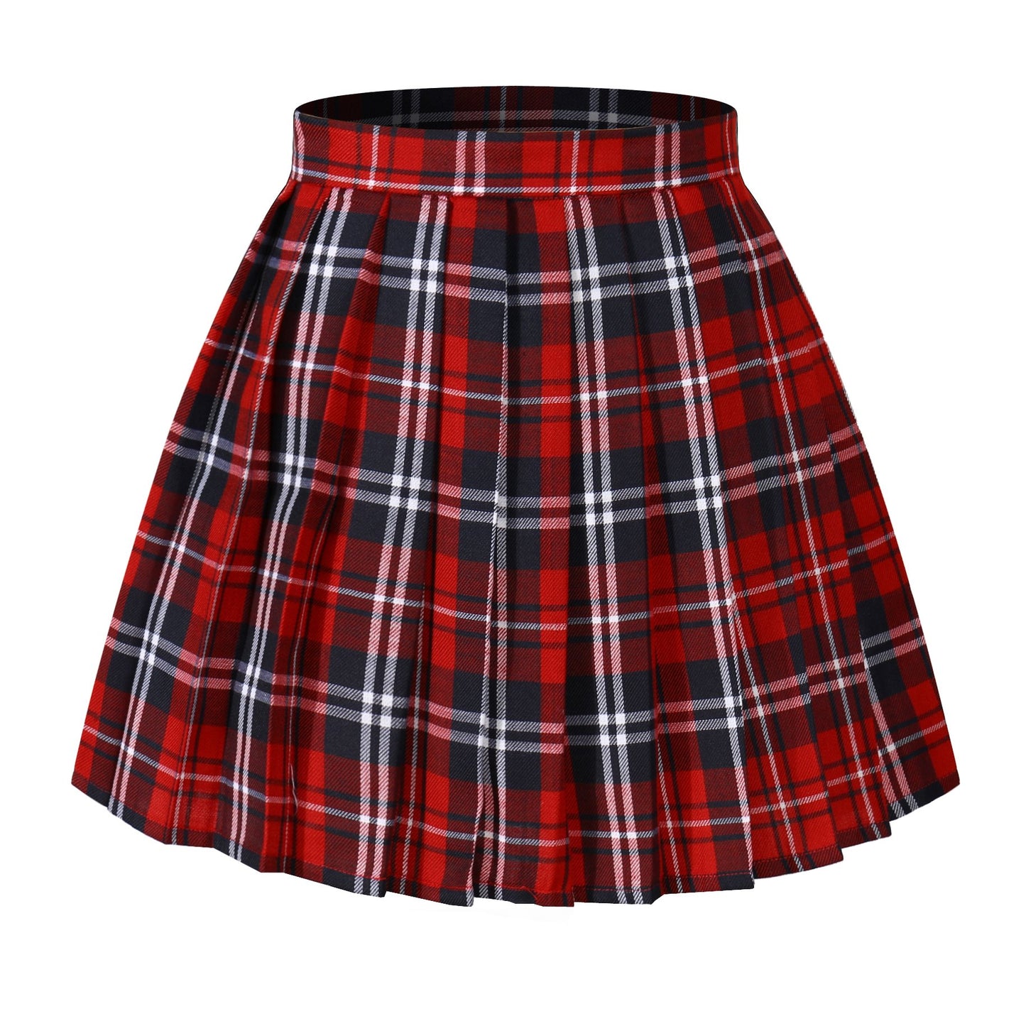 Girl'S Japan School A-Line Kilt Plaid Pleated Cosplay Skirts (S,Red Blue)