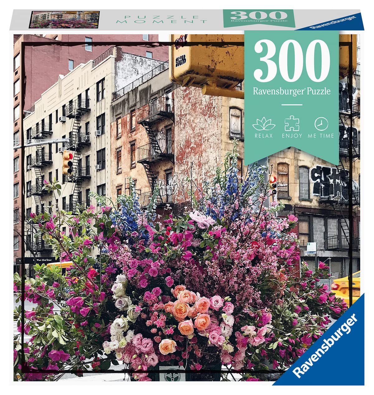 Ravensburger 300-Piece Jigsaw Puzzle - Flowers in New York, Vibrant, Glare-Free, 15.5x10.5 inches, Cardboard, Multicolor, Model