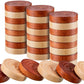 72 Pieces Wood Checkers 1.06 Inch Wooden Checkers Pieces Set with Stackable Ridge in Drawstring Storage Pouch for Board Game  Dark Brown and Natural