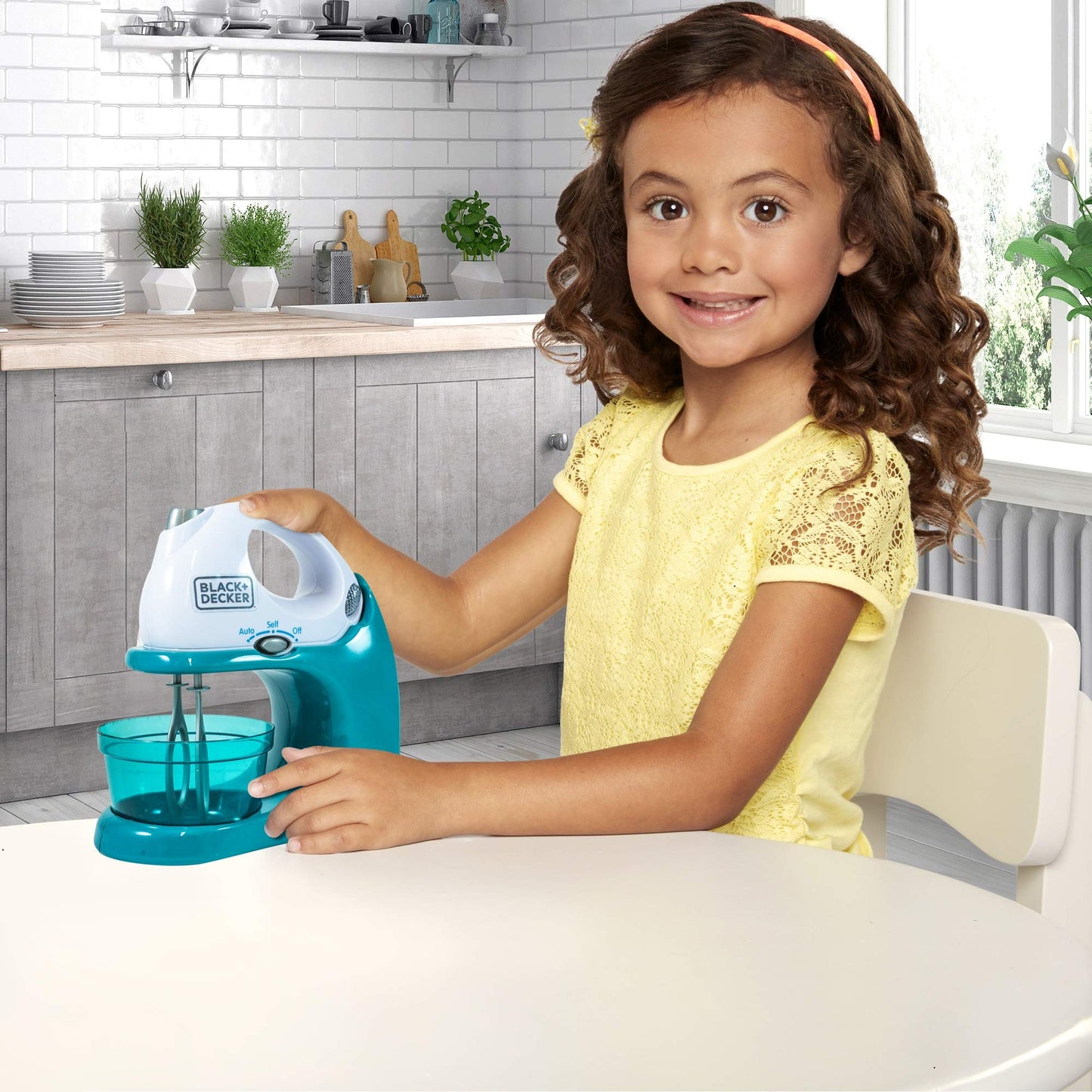 Black+Decker Junior Hand Mixer Role Play Pretend Kitchen Appliance For Kids With Realistic Action, Light And Sound - Plus Mixing