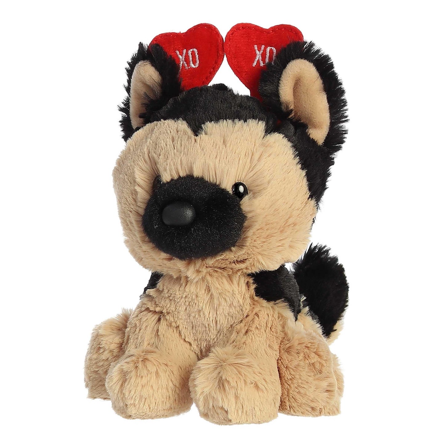 Aurora Heartwarming Love On The Mind Xoxo German Shepherd Stuffed Animal - Valentine'S Joy - Loveable Companions - Brown 6 Inche