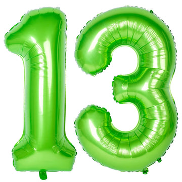 Number Balloons 40 Inch Green Birthday Party Decorations 13St Digital Jumbo Helium Foil Mylar Balloon